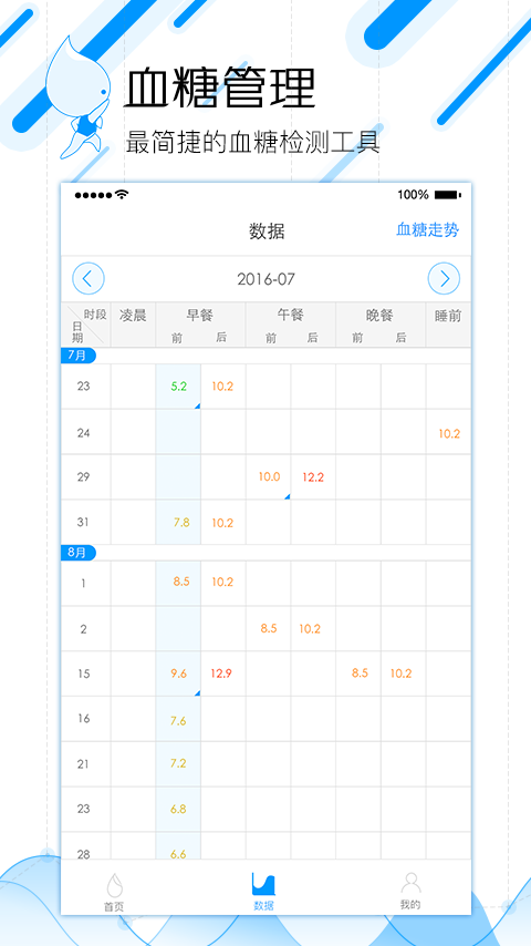 血糖管理蓝牙版软件截图2
