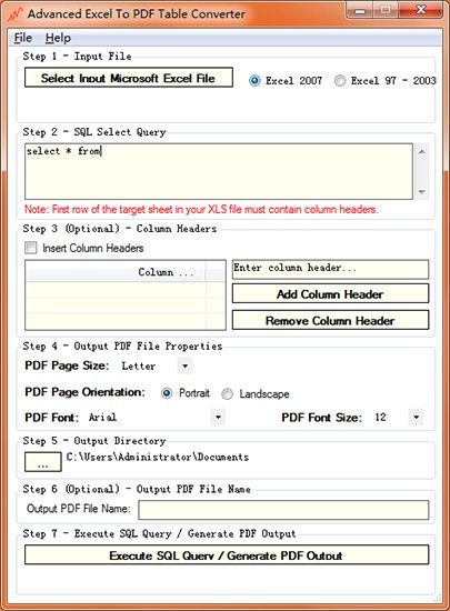 Advanced Excel To PDF Table Converter(文件转换工具)下载