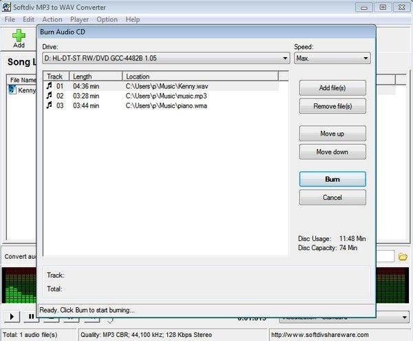 Softdiv MP3 to WAV Converter(MP3转WAV转换器)下载