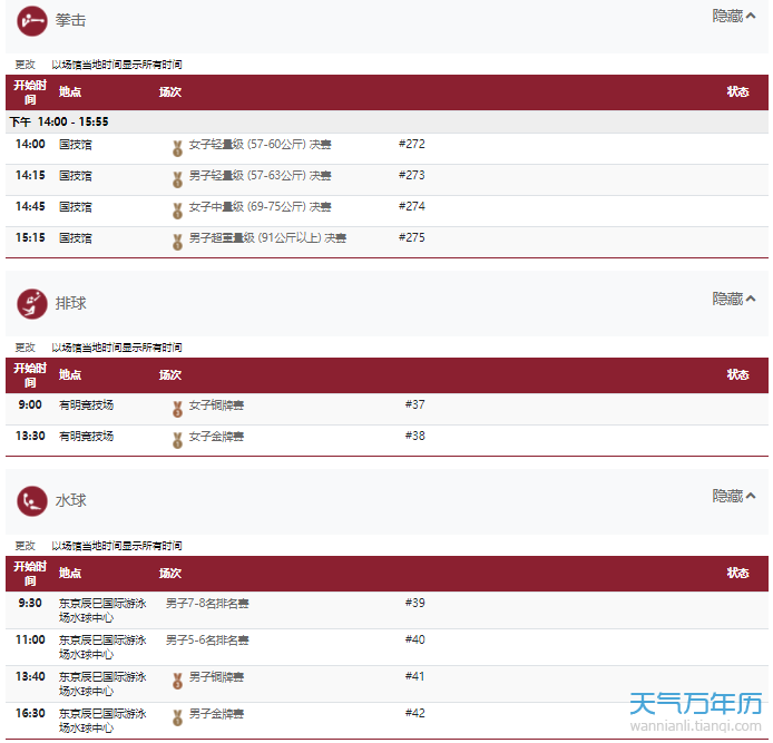 8月8日奥运会赛程 8月8日奥运会比赛项目 8月8日奥运会中国夺金点