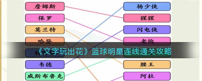 《文字玩出花》篮球明星连线通关攻略