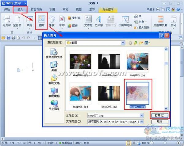 wps文字插入来自文件图片