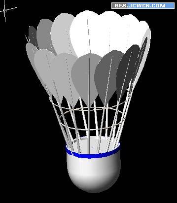 AutoCAD三维建模制作立体羽毛球