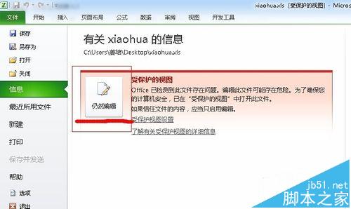 Excel2010表格受保护的视图模式怎么退出呢?