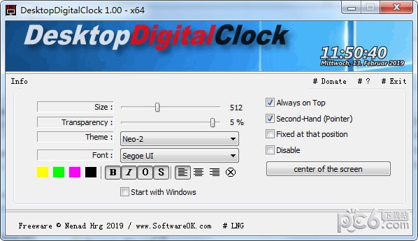 DesktopDigitalClock(桌面数字时钟)下载