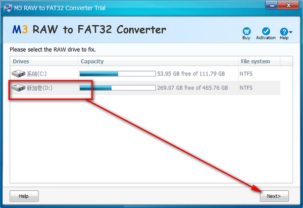 M3 RAW To FAT32 Converter(硬盘驱动器修复工具)下载