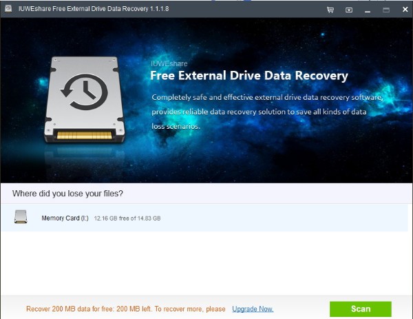 IUWEshare Free External Drive Data Recovery下载