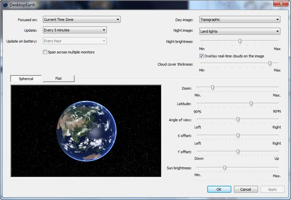 DesktopEarth(地球桌面壁纸软件)下载