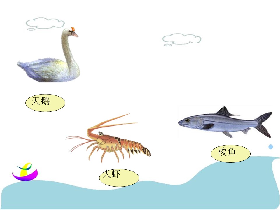 《天鹅、大虾和梭鱼》PPT课件6下载