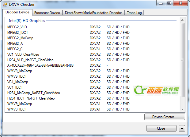 显卡硬件加速检测工具(DXVA Checker)下载