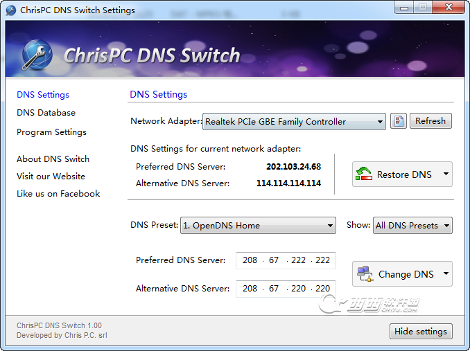 快速修改切换DNS地址(ChrisPC DNS Switch)下载