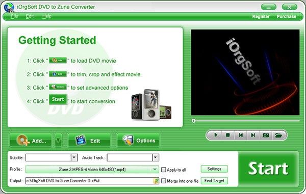 iOrgSoft DVD to Zune Converter(视频转换软件)下载