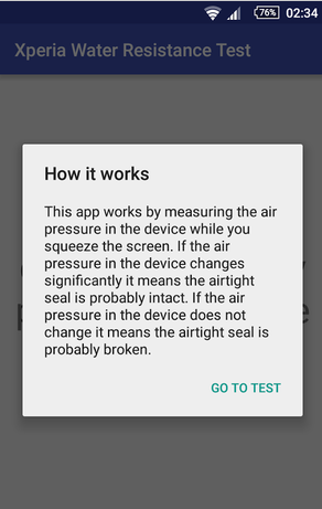 Xperia防水测试软件截图1