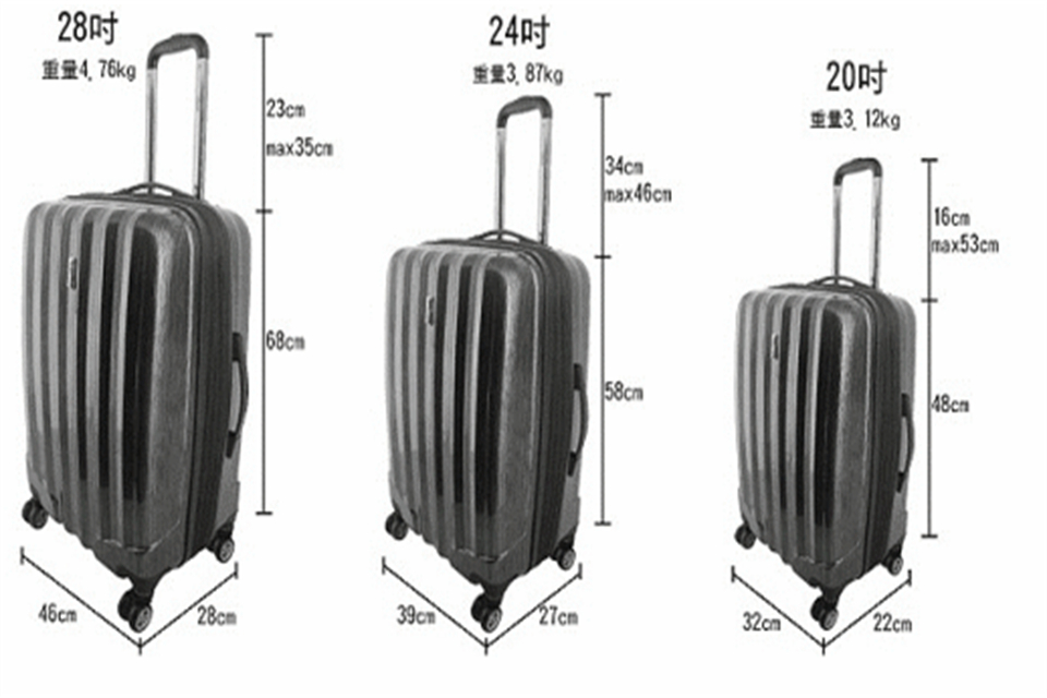 20.30.40的行李箱多大