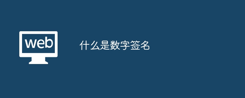 什么是数字签名