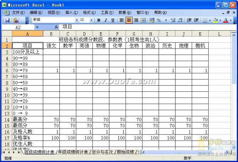 通用学生成绩分析下载