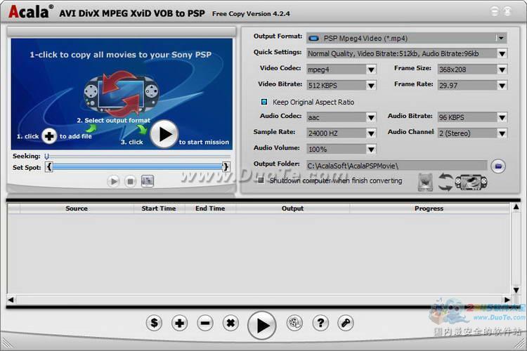 Acala AVI DivX MPEG XviD VOB to PSP下载