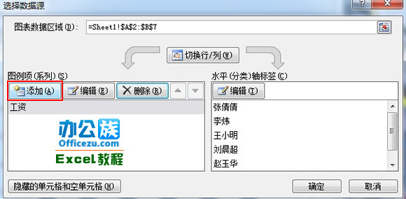 Excel2010图表中添加系列方法