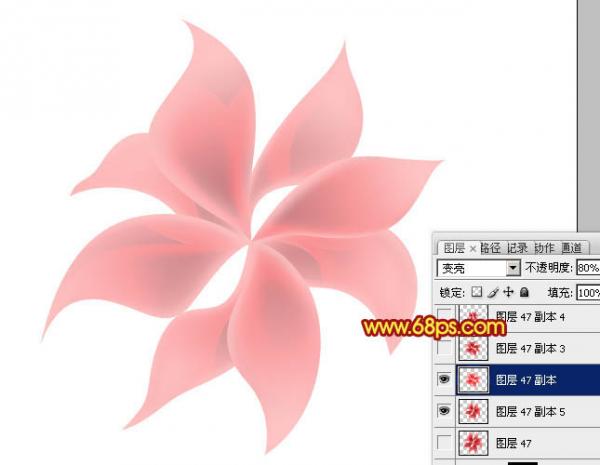 ps设计实例-打造红色透明花朵