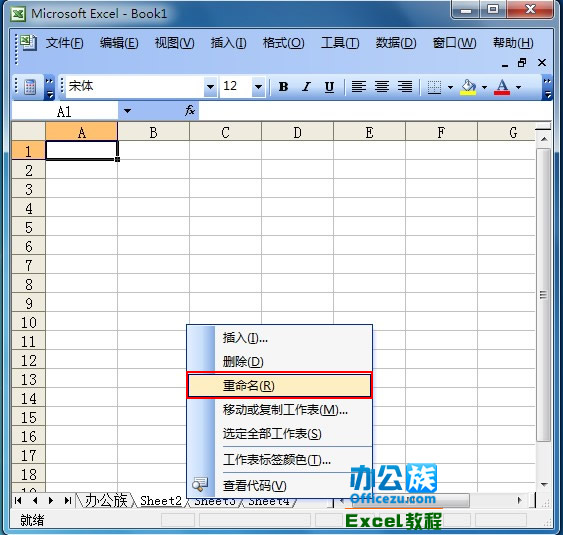 小窍门！Excel如何添加工作表及修改工作表标签名默认为Sheet1