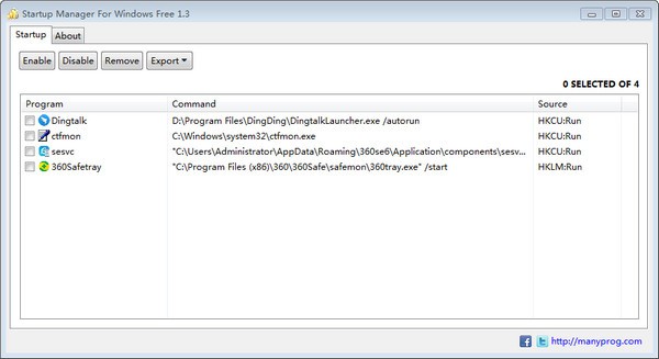 Startup Manager For Windows Free(系统启动项管理工具)下载