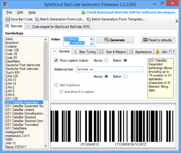 ByteScout BarCode Generator(条形码生成器)下载