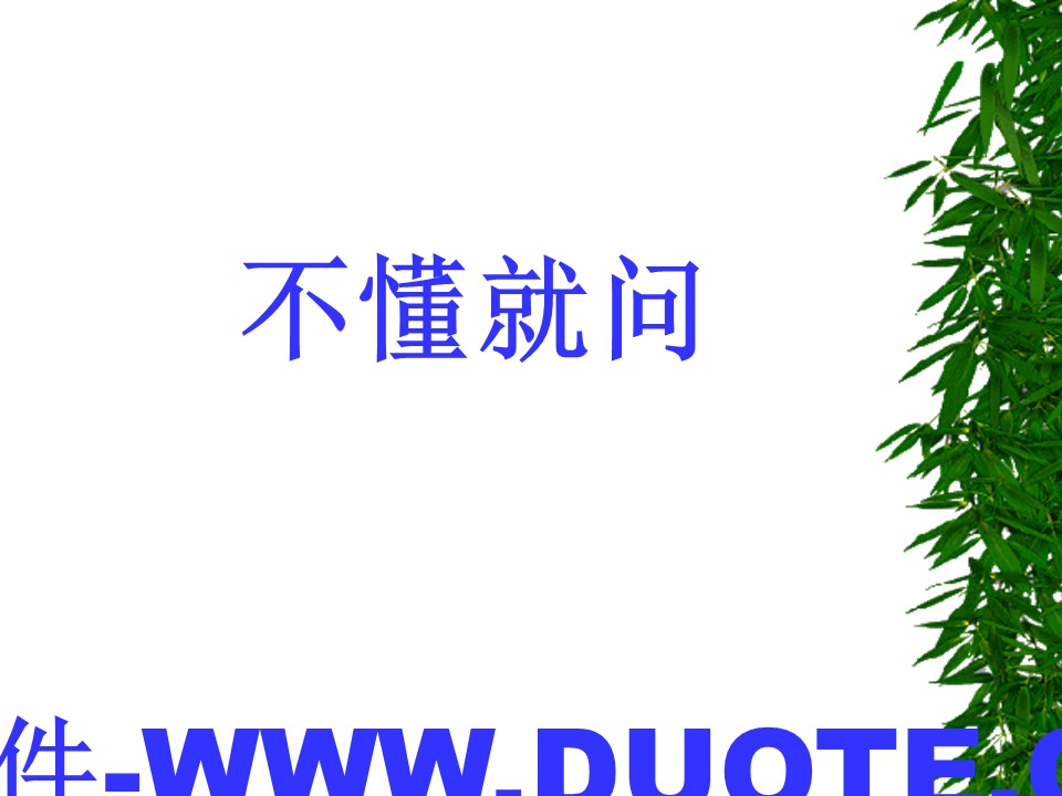 《不懂就问》PPT课件3下载