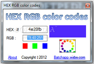 RGB颜色编码查询(HEX RGB color codes)下载