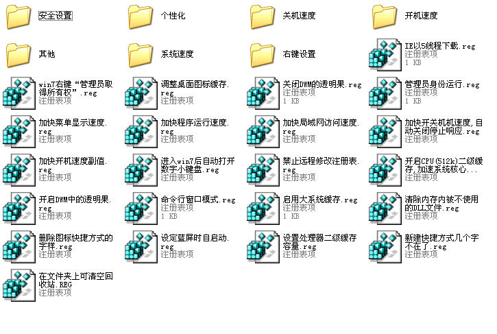 WIN7注册表优化集下载