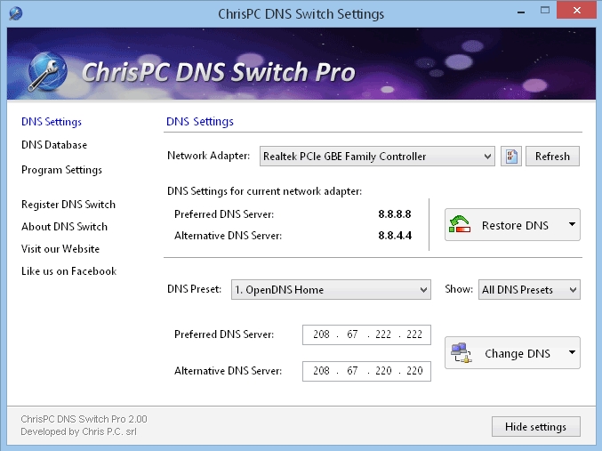 DNS快速切换(ChrisPC DNS Switch Pro)下载