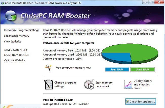 Chris-PC RAM Booster(内存优化工具)下载