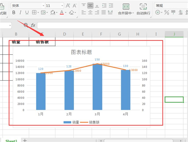 WPS制作双坐标图表方法