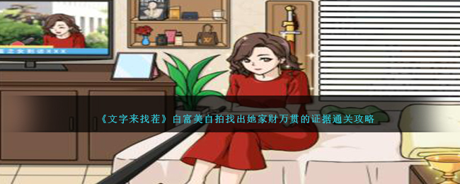 《文字来找茬》白富美自拍找出她家财万贯的证据通关攻略