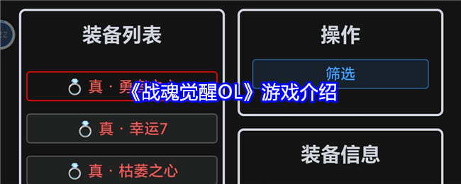 《战魂觉醒OL》游戏介绍