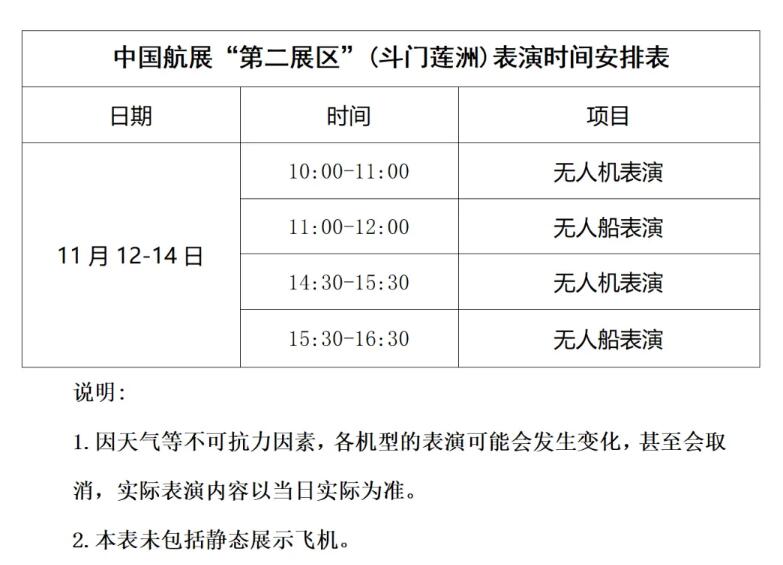 第十五届中国航展飞行表演时刻表 2024年珠海航展日期时间表