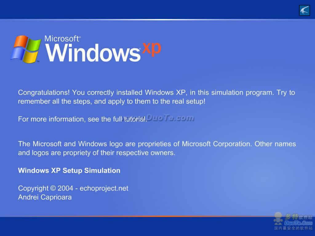 Windows XP Setup Simulator(Windowns XP 系统安装模拟程序)下载