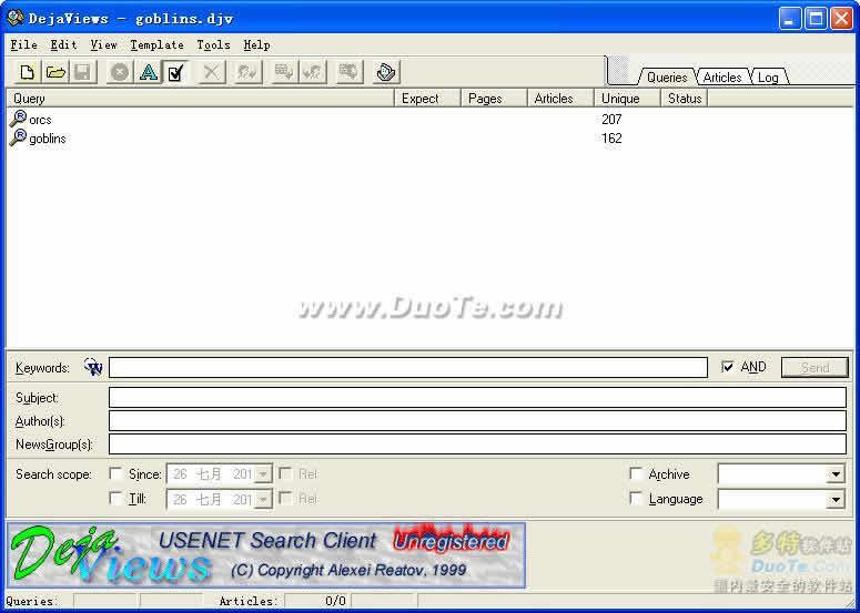 DejaViews USENET Search Client下载