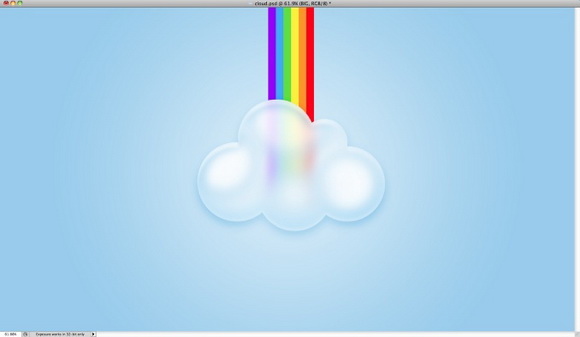 Photoshop打造可爱的透明云彩壁纸