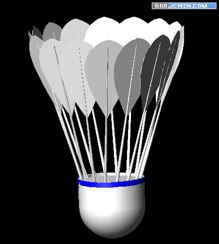 AutoCAD三维建模制作立体羽毛球