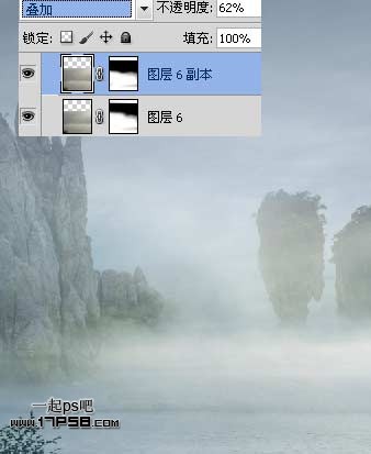 Photoshop合成迷雾江面泛舟的奇幻场景网