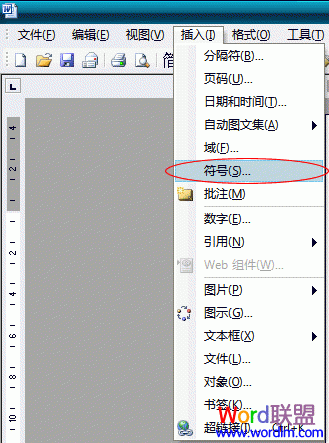 Word2003如何插入特殊符号