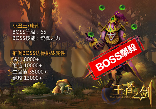 《王者之剑》推到BOSS达标属性介绍