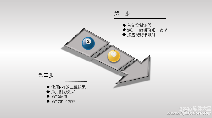 PPT如何制作出箭头图案