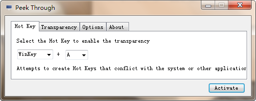 Peek Through(窗口透明度调节)下载