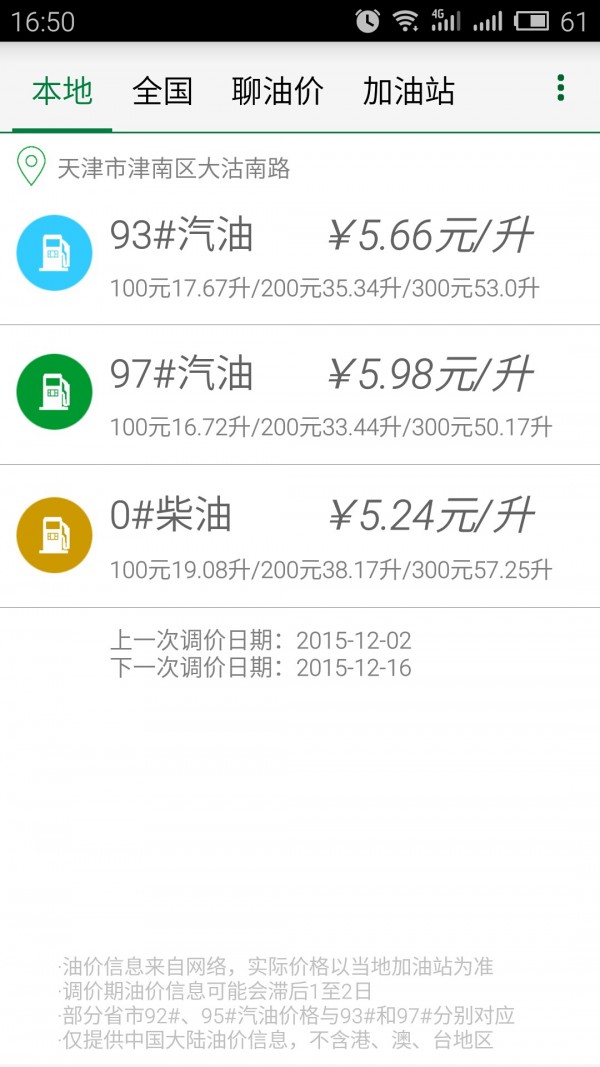 今日油价大全软件截图0