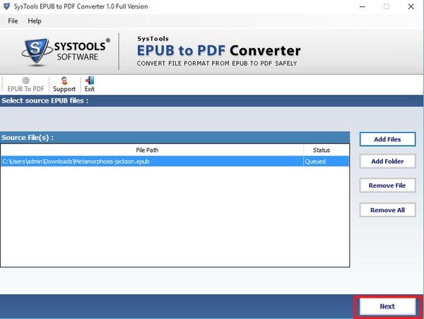 SysTools EPUB to PDF Converter(EPUB转PDF软件)下载