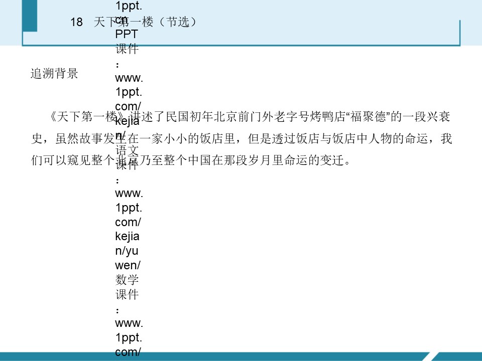 《天下第一楼》PPT免费课件下载