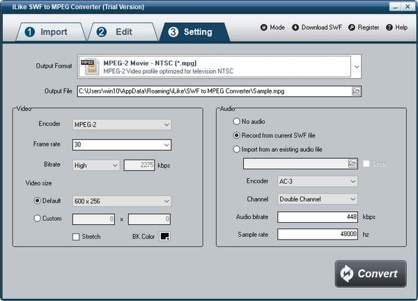 iLike SWF to MPEG Converter(SWF转MPEG工具)下载