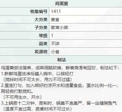 江湖悠悠鸡蛋羹食谱配方及做法