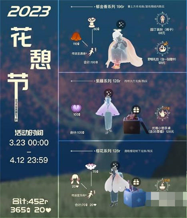 《光遇》2023年花憩节兑换图一览